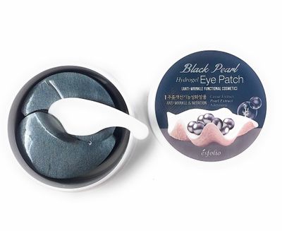 esfolio Black Pearl Extract Hydrogel Eye Patch - Hydrating Under-Eye Mask for Dark Circles, Puffiness, Wrinkles, Korean Skincare with Collagen Hyaluronic Acid for Firming Soothing 60 Pcs
