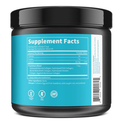 WellPath Renew Multi Collagen Protein Powder for Women Complex Supplement - Hydrolyzed Grass-Fed Bovine, Marine, Chicken Sources Collagen Peptides Types I, II, III, V, X 11 oz