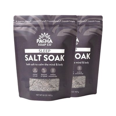 Pacha Soap Co Sleep Salt Soak, Soothing Bath Soaking Aid 2 Pack, 32 oz Each