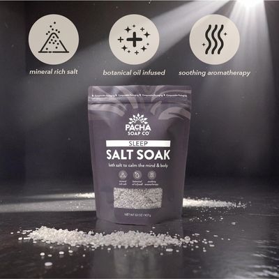 Pacha Soap Co Sleep Salt Soak, Soothing Bath Soaking Aid 2 Pack, 32 oz Each