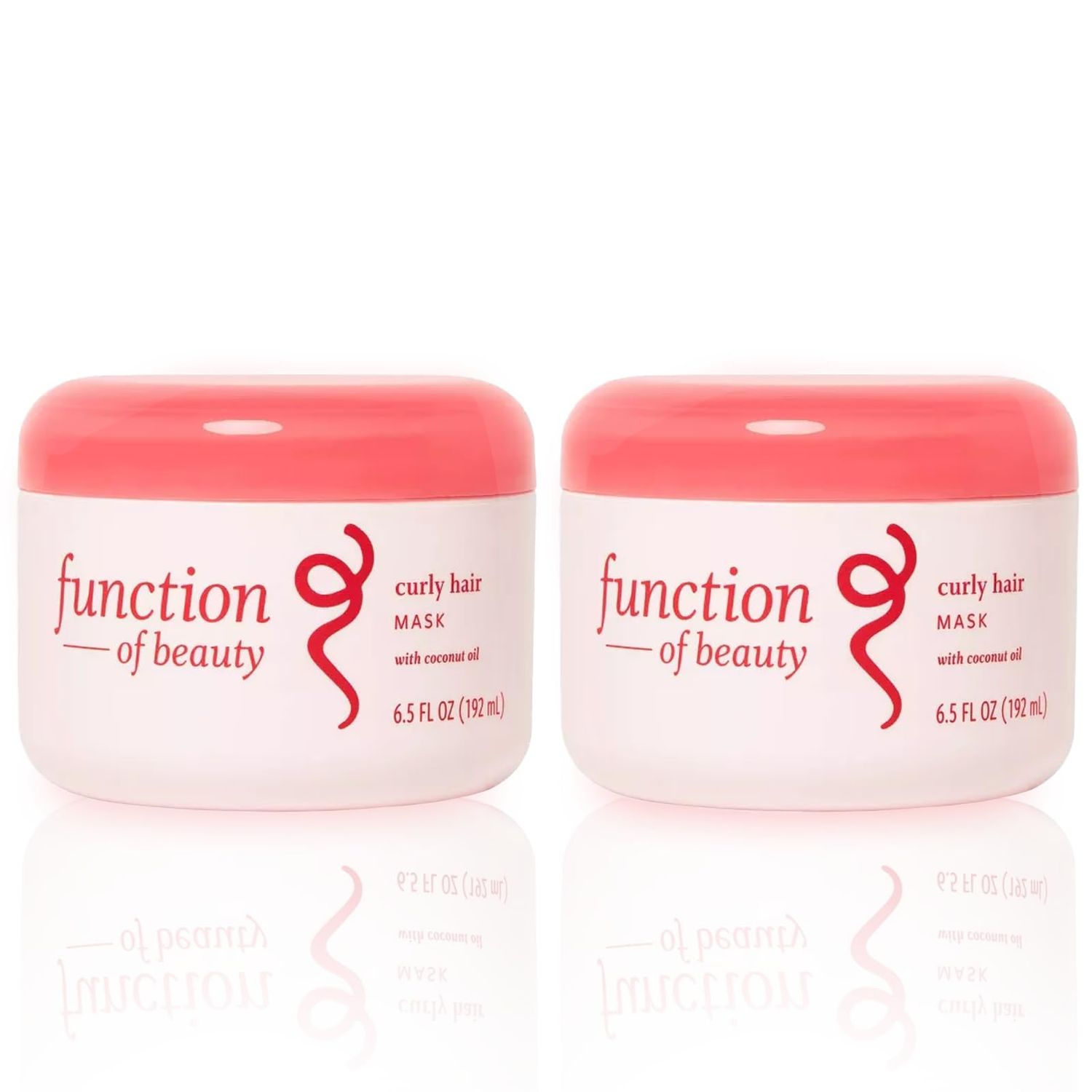 FUNCTION OF BEAUTY Hair Mask for Curly Hair, 6.5 oz Each (2-Pack) - Deep Conditioning Formula With Coconut Oil and Shea Butter for Smooth, Hydrated, Healthier Looking Curls