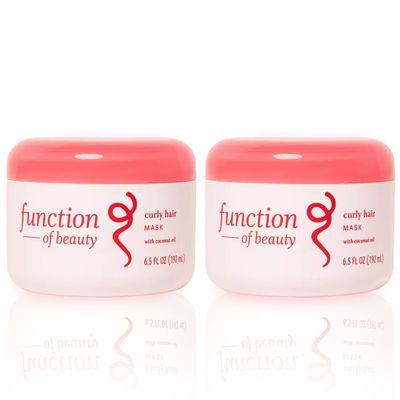FUNCTION OF BEAUTY Hair Mask for Curly Hair, 6.5 oz Each (2-Pack) - Deep Conditioning Formula With Coconut Oil and Shea Butter for Smooth, Hydrated, Healthier Looking Curls