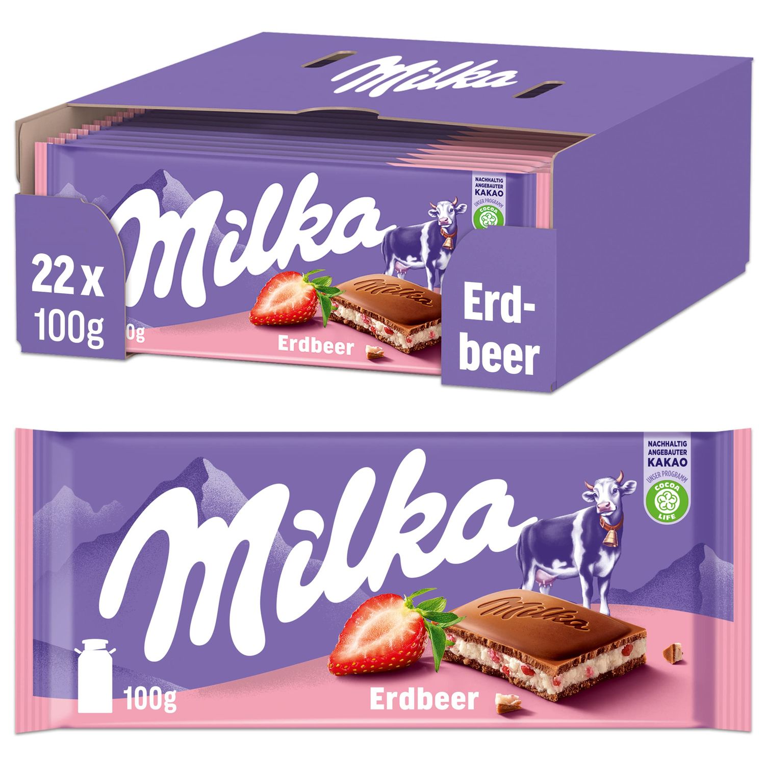 Milka Strawberry Yoghurt Chocolate - 3.2oz