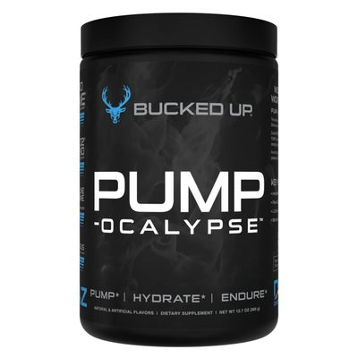 Pump-ocalypse Blue Raz Nitric Oxide and L Arginine Supplement with Citrulline Malate, GlycerPump Ultimate N.O. Booster Lean Muscle Support for Blood Flow, Vascularity, Hydration and Endurance