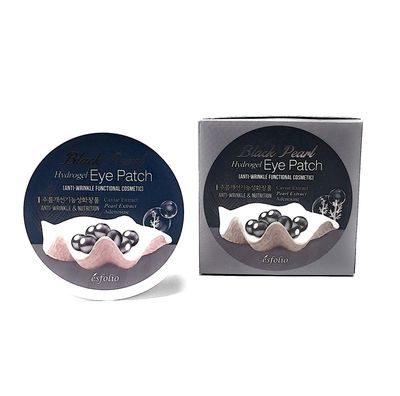 esfolio Black Pearl Extract Hydrogel Eye Patch - Hydrating Under-Eye Mask for Dark Circles, Puffiness, Wrinkles, Korean Skincare with Collagen Hyaluronic Acid for Firming Soothing 60 Pcs