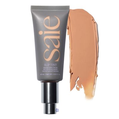 Saie Slip Tint Tinted Moisturizer with SPF 35 - Light Coverage, Glowy Skin Tint Mineral Sunscreen for Face with Hydrating Hyaluronic Acid - Summer Makeup Essential - Shade Four (1.35 oz)