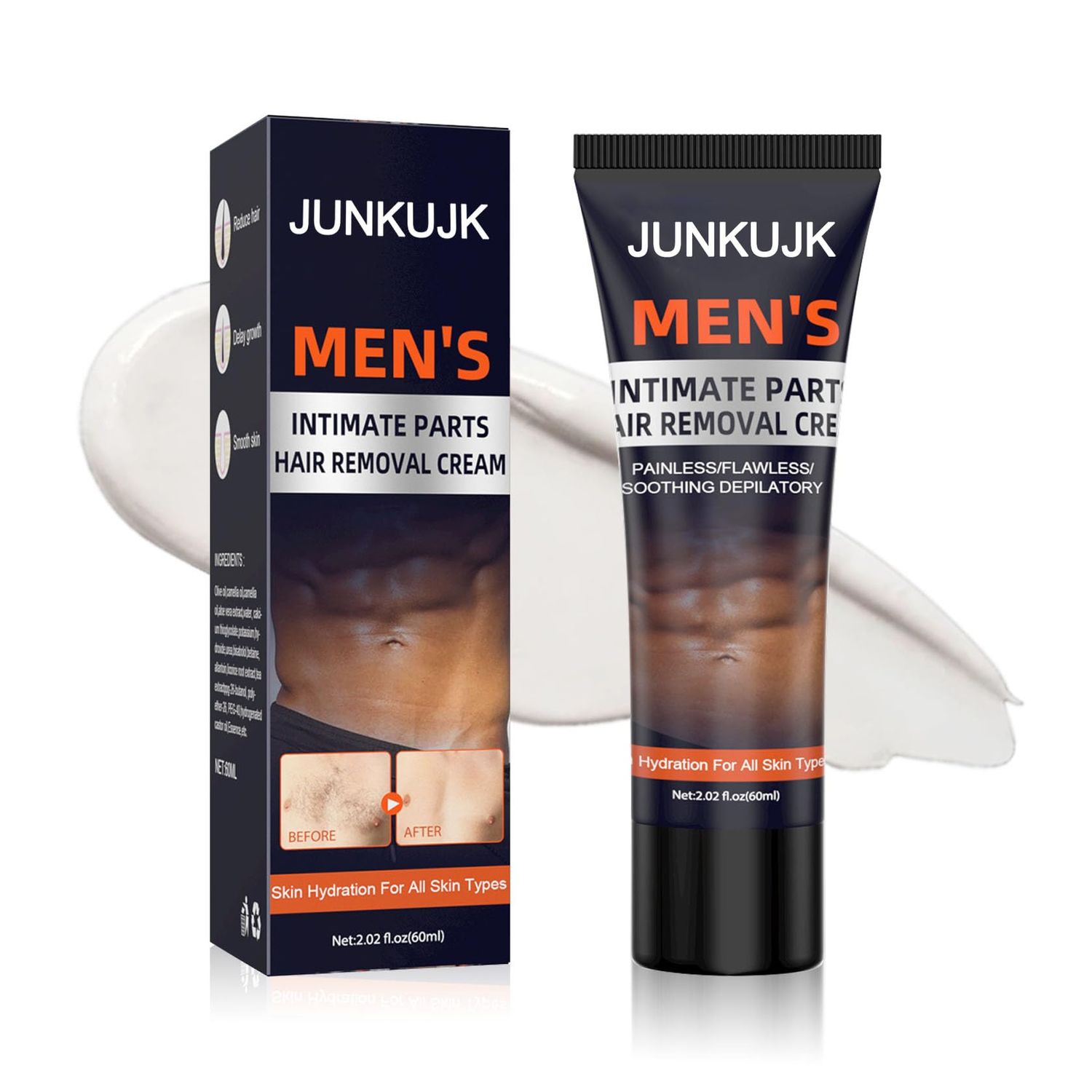 IntimatePrivate Hair Removal Cream for Men,Easy to Apply Use,Depilatory Cream for Unwanted Male Underarm,Chest,Back,Legs Hair