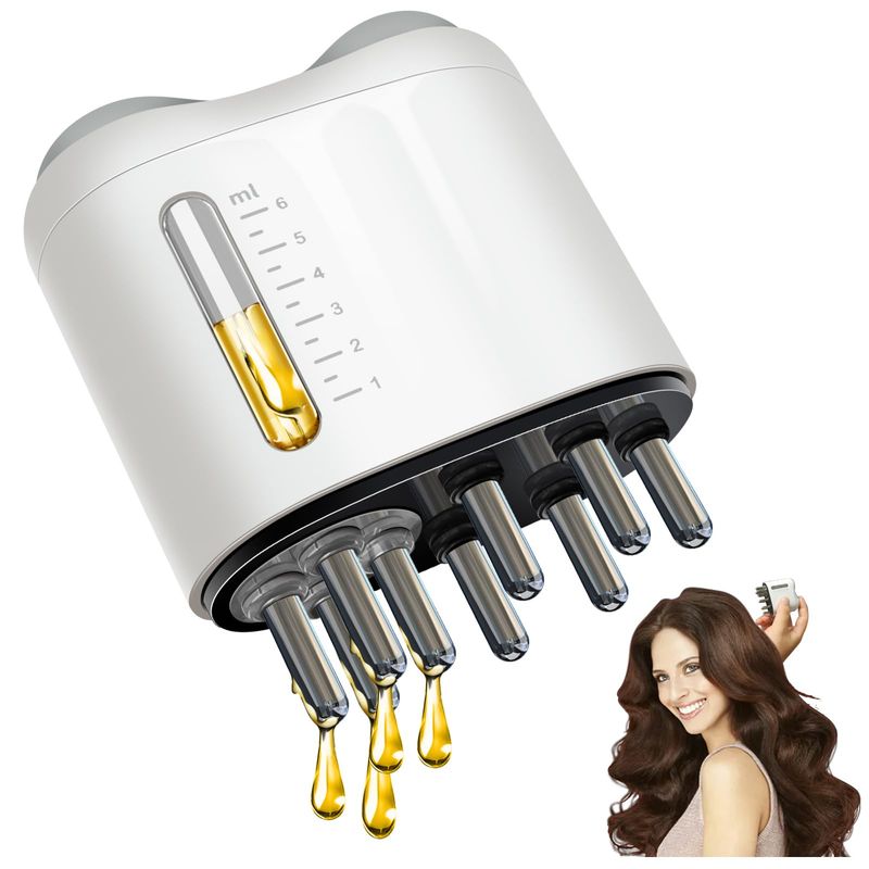 Pawfan Minoxidil Applicator, Hair Oiling Applicator, Root Comb ApplicatorScalp Oil Dispenser, 2-in-1 Hair Growth Oil Applicator and Scalp Massager for Hair Treatment and Growth