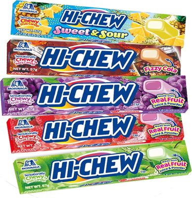 Japanese Candy Variety Pack (5 Assorted Flavors) Sweet and Sour (Pineapple), Carbonated Cola, Grape, Strawberry, Green Apple