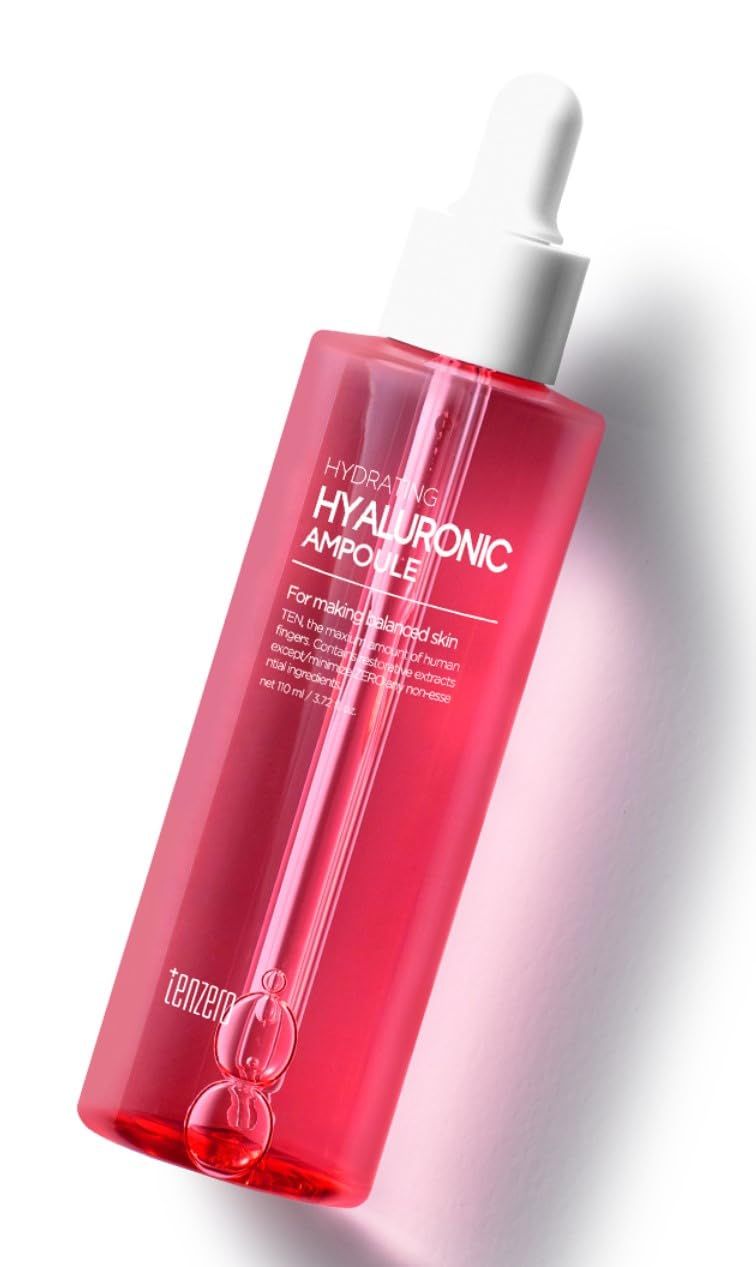 tenzero Hydrating Skincare Set: Hyaluronic Acid Ampoules - Intensive Moisturizing Treatment - Korean Beauty Serums for Radiant Skin - 110ml3.72oz. (HYALURONIC)