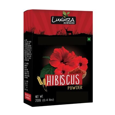 Luxura Sciences Hibiscus Powder for Hair Growth 100 Pure Herbal Hair Care Controls Hair Fall, Dandruff Premature Greying Natural Hair Mask 7.05 Oz (200g)