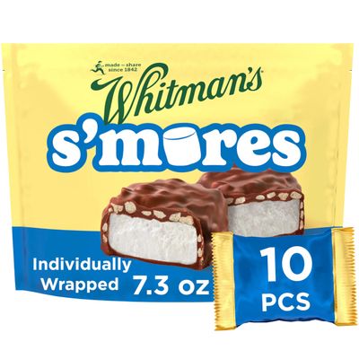 WHITMAN&#39;S S&#39;Mores Milk Chocolate Candy Classic Marshmallow, Bag 7.3 oz. (10 pieces)