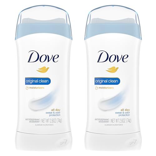 Dove Invisible Solid Antiperspirant Deodorant Stick for Women, Original Clean, For All Day Underarm Sweat and Odor Protection 2.6 oz 2 Count