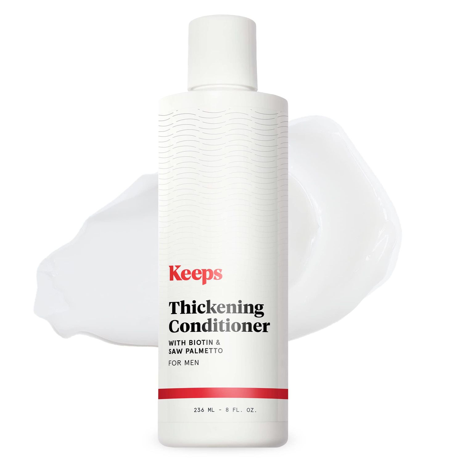 Keeps Hair Regrowth Treatment Mens Conditioner for Fuller, Thicker Looking Hair, 8 oz - Thinning and Hair Growth Conditioner for Men - DHT Blocker - Infused with Biotin, Caffeine, Saw Palmetto