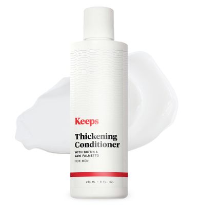 Keeps Hair Regrowth Treatment Mens Conditioner for Fuller, Thicker Looking Hair, 8 oz - Thinning and Hair Growth Conditioner for Men - DHT Blocker - Infused with Biotin, Caffeine, Saw Palmetto