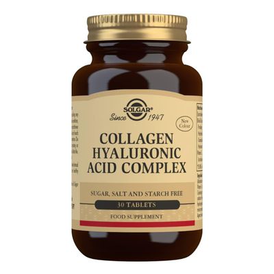Solgar Collagen Hyaluronic Acid Complex, 30 Tablets - Hydrolyzed Collagen Type 2 - Helps with Fine Lines Wrinkles - Boosts Skin Collagen Elasticity - Non-GMO, Gluten Dairy Free - 30 Servings