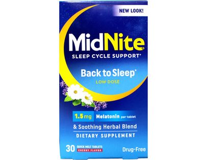 Midnite Sleep Aid for Occasional Sleeplessness, 30 Chewable Cherry Tablets Each (Value Pack of 4)