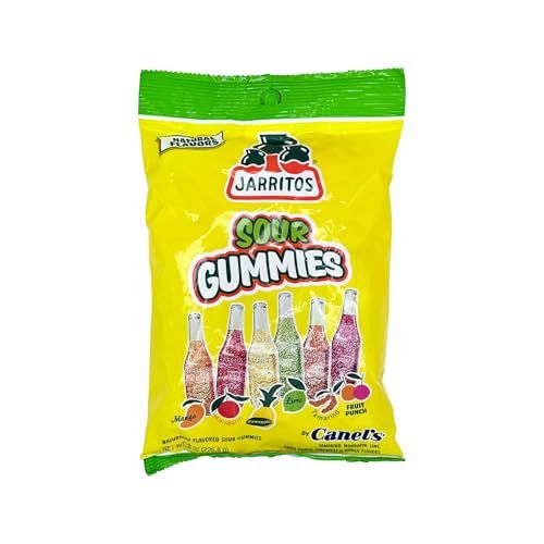Jarritos Gummies - Sour or Sweet Naturally Flavored Gummy Candy, Mexican Candies, Dulces Mexicanos, Snack, Treat (Sour)