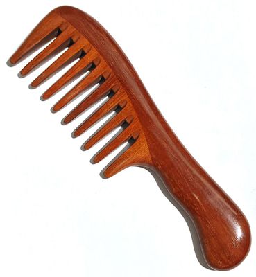 Wooden Wide Tooth Comb for Women Men, Anti-static Detangling Hair Comb for Curly Fine Straight Wet Dry Hair, Natural Sandalwood Styling Comb