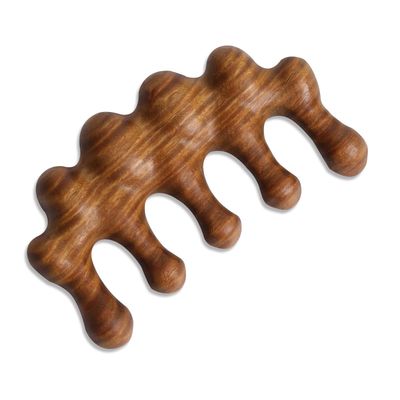 Generic Natural Wood Wide Tooth Hair Comb Head Scalp Massage No Static Green Sandalwood Hair Pick Wooden Comb for Women Men Kids Hair Neck Hands Legs Caring Tool (Cute Hill), Brown