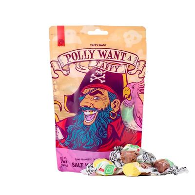 Taffy Shop Polly Want a Taffy, Salt Water Candy, 35 Pieces, Pirate Bag Soft Chewy Candy Gift, 7 oz
