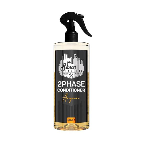 the shave factory - 2 Phase Beard Hair Conditioner Argan Oil Deep Conditioner for Hair Beards Softens and Strengthens Beard Hair 16.9 Fl. oz