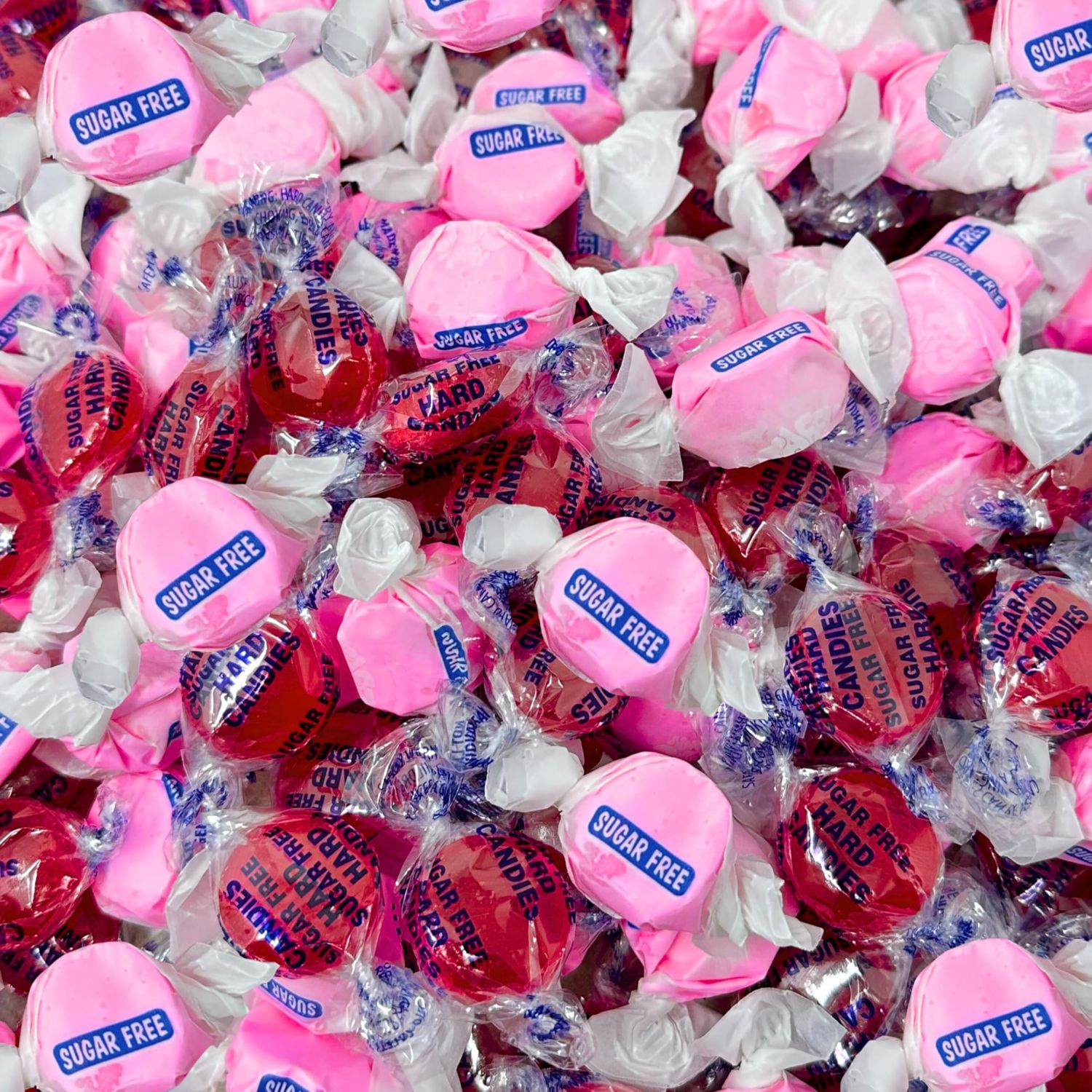 Sugar Free Cinnamon Lovers Mix Soft Chewy Taffy Hard Candy Discs, 1 Lb Diabetic Keto Friendly Nut Free Gluten Free Individually Wrapped