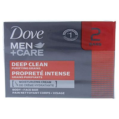 Dove Deep Clean Body and Face Bar for Men-2 x 4 oz Soap