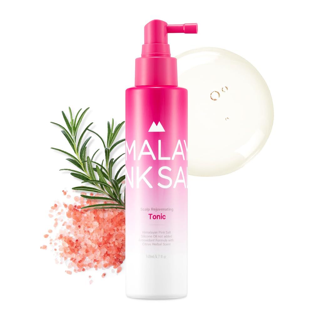 HIMALAYA PINKSALT Rejuvenating Tonic - Christmas Gifts for Women, Stocking Stuffers, Rosemary Hair Spray with Himalayan Pink Salt, Scalp Exfoliator and Serum, Silicone Free, Sulfate Free - 4.7floz