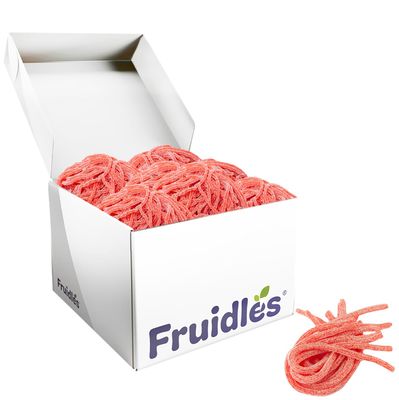 Fruidles Licorice Laces, Long Candy Straws, String Licorice Candy, Soft Chewy, Long Shoestring Candies, Gelatin-Free - Sour Red Strawberry Laces (4 Pounds)