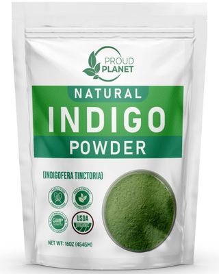 Natural Indigo Powder For Hair Dye Natural Black Hair Indigofera tinctoria By Proud Planet (16 ounce 1 Pound)