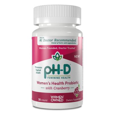 pH-D Feminine Health Support - Women&#39;s Health Probiotic with Prebiotic Blend, Cranberry Fruit Extract - Oral Supplement - 30 Count
