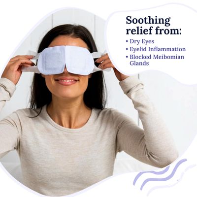 CorneaCare Rest: Self Heating Warm Compress for Dry Eyes Heated Eye Mask for Fast Relief No Microwave or Washcloth Needed Travel Ready 30 Count FSA HSA Eligible