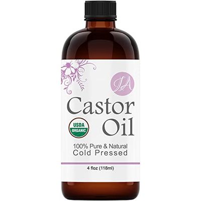 Healing Solutions Oils - 4 oz Castor Oil Organic Pure Natural, Cold Pressed, Hexane Chemical Free Natural Solution, Lash Serum, Stimulates Growth For Hair, Eyelash, Eyebrows, Scalp Beard - 118ml