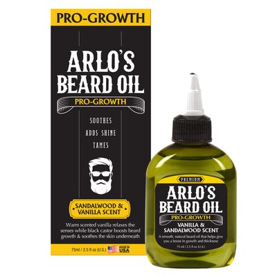Arlo&#39;s Pro Growth Beard Oil - Vanilla Sandalwood 2.5 oz. - Promotes Beard Hair Growth