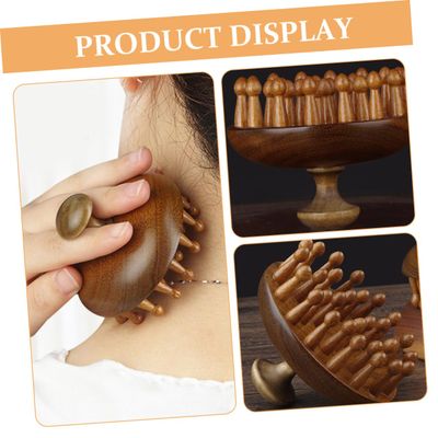 Gatuida Bamboo Sandalwood Hair Comb - Natural Wooden Wide Tooth Scalp Massager and Shampoo Brush