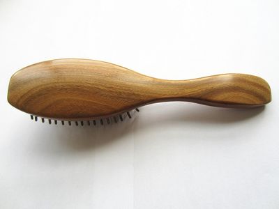 Myhsmooth G2s-am-gs Big Size Professional Handmade Natural Green Sandalwood No Static Hair Brush Air Bag Massage Comb Hair Comb with Handle with Aromatic Scent for Gift
