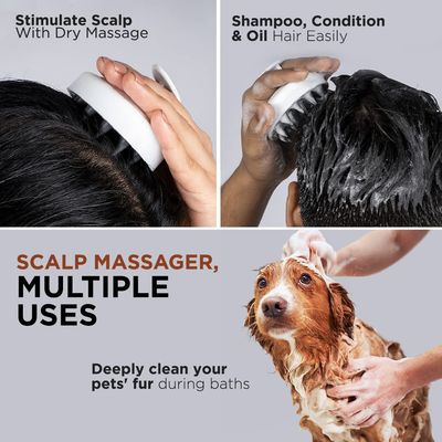 FURR Scalp Massager Brush Hair Scalp Massager Hair Growth Head Massager Scalp Stress Relax Scalp Brush Scalp Massager Shampoo Brush Hair Scrubber Dog Wash Brush Dog Shampoo Brush