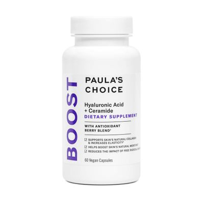 Paula&#39;s Choice Hyaluronic Acid Ceramide Dietary Supplement, Collagen Support for Soft, Healthy Radiant Skin, Gluten-Free Soy-Free, 60 Vegan Capsules