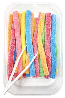 Zweet Filled Sour Rainbow Candy Ropes 10 Ounce - Sour Kosher Candy, Halal Candy Ropes - Resealable Pack of Sour Licorice Ropes