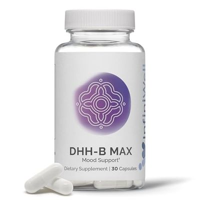 InfiniWell DHH-B Max - Extra Strength Mood Support Supplement - Magnolia Bark Extract with Honokiol - Sleep Aid, Supports Relaxation, Calm, and Well-Being - 30 Capsules (1 Month Supply)