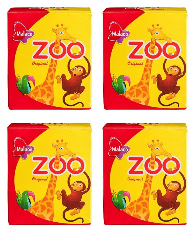 Malaco Zoo OriginalFruit Taste Chewy Gummy 4 boxes of 20g