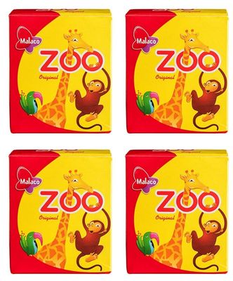 Malaco Zoo OriginalFruit Taste Chewy Gummy 4 boxes of 20g