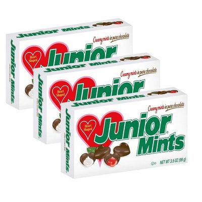 Valentine Heart Shaped Chocolate Junior Mints Candy 3.5-Ounce Gift Box - 3 Count