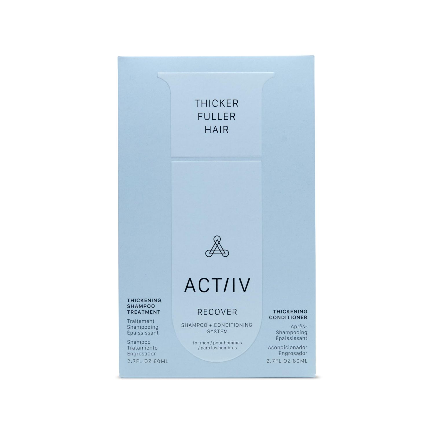 ACTIIV Recover Travel Duo For Men Supports the Appearance of Fuller, Healthier-Looking Hair, Plant-Based, Color-Safe, Vegan, All Hair Types