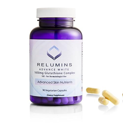 Relumins Glutathione Supplement - 1650mg Reduced Glutathione Complex with Alpha Lipoic Acid, Rose HIPS, Riboflavin, Vitamin E - 90 Veggie Capsules x 1 Bottle - Proprietary Blend
