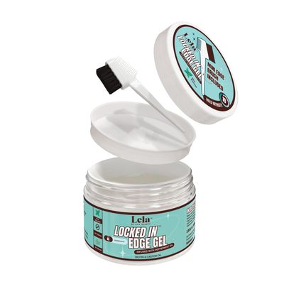 Lela Beauty Locked In Edge Gel with Peppermint Oil, Biotin, and Castor Oil- Peppermint Scent, Travel-Friendly, All Natural, Long-Lasting Hold, Non-Flaking 100mL3.38 fl. oz