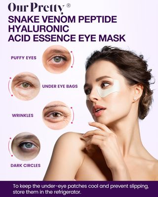 ourpretty Under Eye Patches Mask, Snake Venom Collagen Eye Mask for Puffy Eyes, Dark Circles Fine Lines, Infused with Hyaluronic Acid Centella Asiatica, Hydrating Anti-Aging