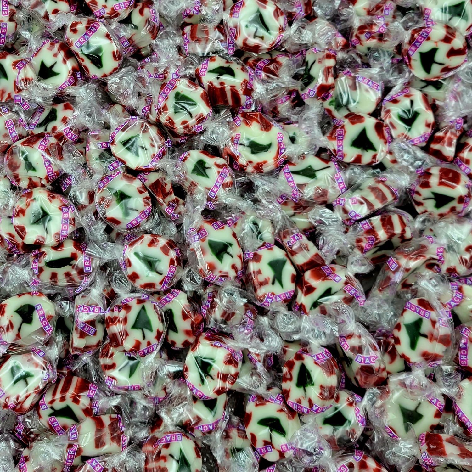 Brachs Holiday Peppermint Nougat Candy - Individually Wrapped Bulk Pack - Christmas Holiday Classic - 2 Pound (Pack of 1)