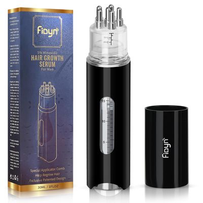 Fidyn 5 Minoxidil Hair Growth Serum for Men: Scalp Applicator Comb - Topical Solution for Hair Loss - Beard and Hair Regrowth Serum